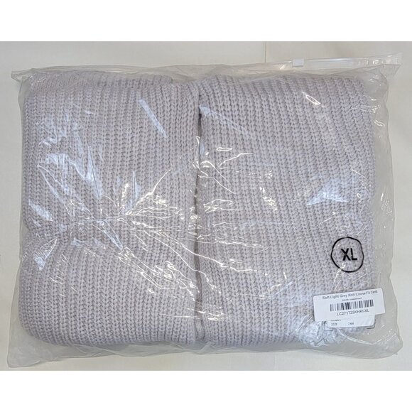 Cardigan Soft Light Gray Knit Loose Fit Pockets Open Front Womens XL NEW - Picture 6 of 8